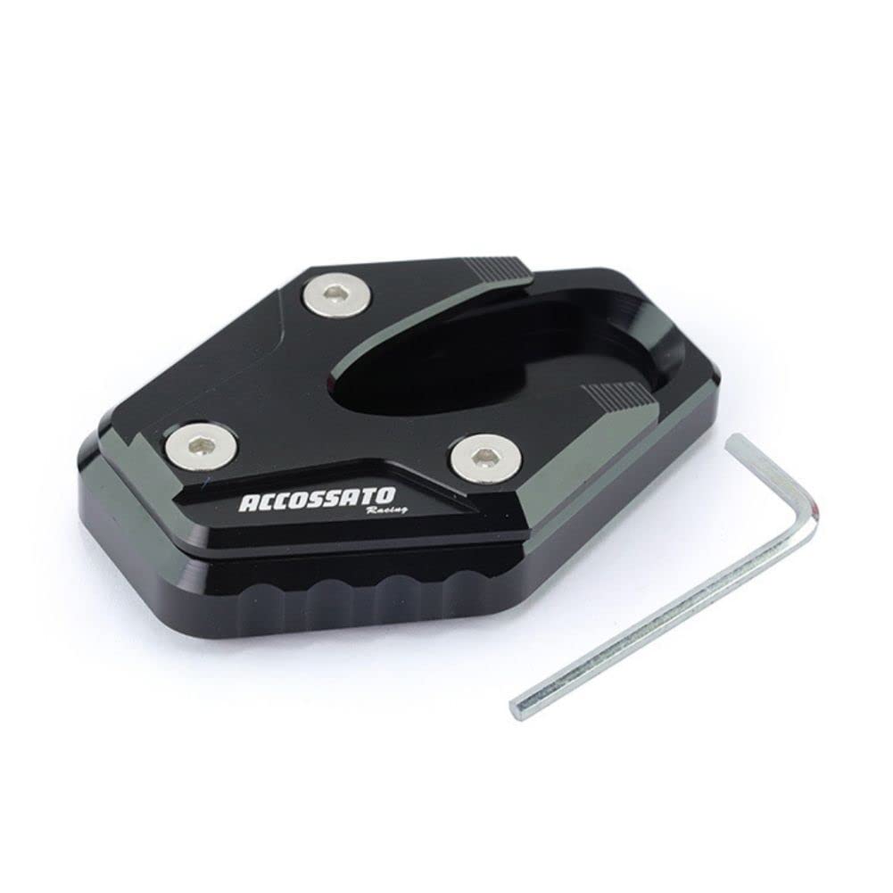 

PLEAVIT Motorcycle Side Stand Plate Extension Pad End, Universal Fit (Black)