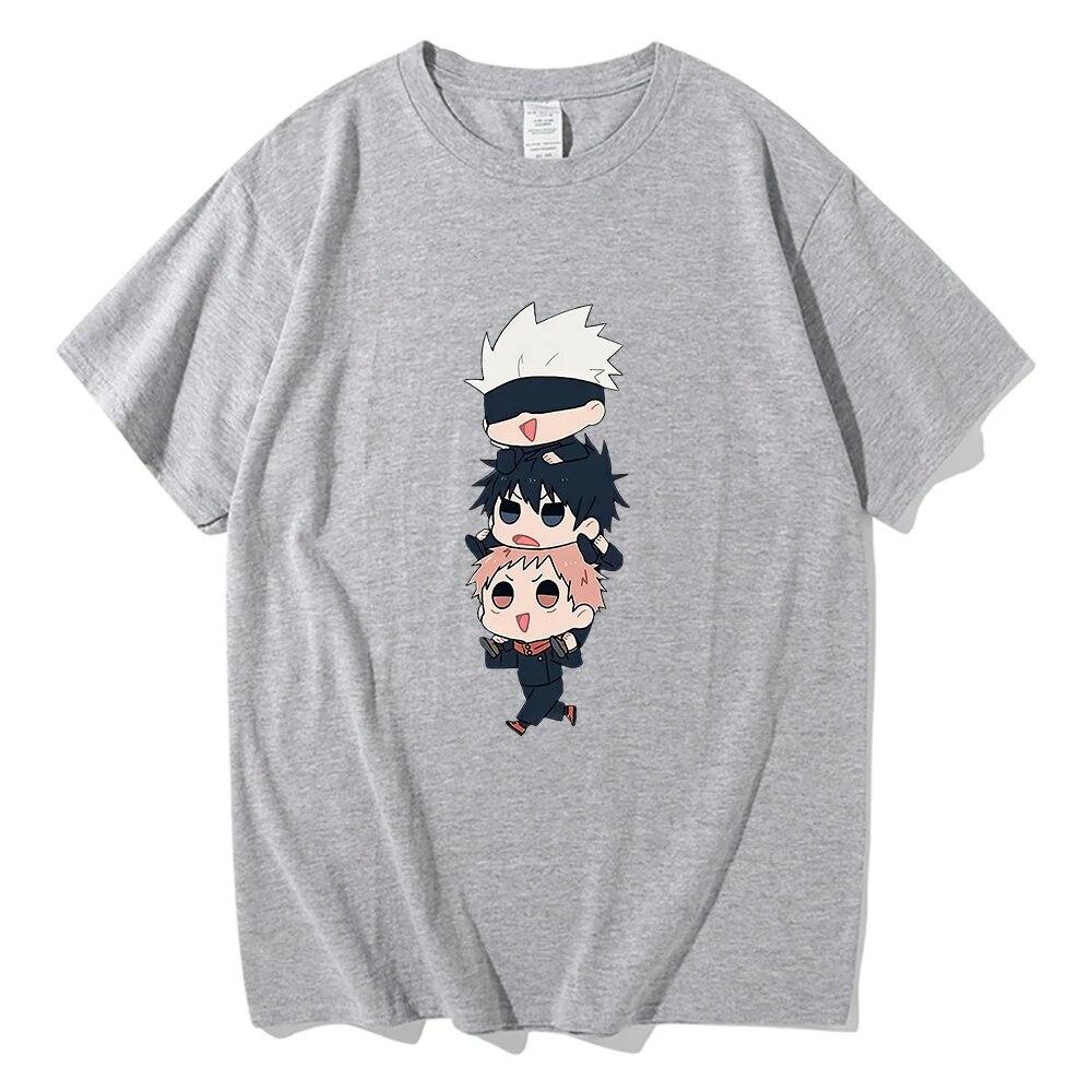 Jujutsu Kaisen Camiseta Moda Unisex Harajuku Divertido Kawaii Yuji Megumi Gojo Camiseta Unisex Anime Unisexga Camisetas de Algodón Camisas Corea Unisex