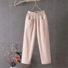 Cotton and Linen Casual Pants for Women Solid Loose Straight Pants Summer Thin Harem Pants White Red