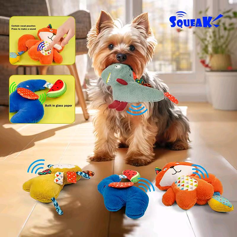 Hund Plüsch Quietschspielzeug Haustier Katze Hund Interaktives Beißspielzeug Tiere Bissfest Interaktives Haustier Hund Zähne Reinigung Kauspielzeug