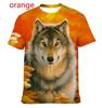 Fashion Short-sleeved 3D Wolf Print T-shirt, Men's and Women's Personality Cool Print T-shirt Fun Animal T-shirt