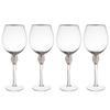 4/2 Stück Kreatives Set Silberrandige Weingläser Diamantglasbecher Cocktailglas Champagnerglas Bar Party Langstielige Hochzeitskelche