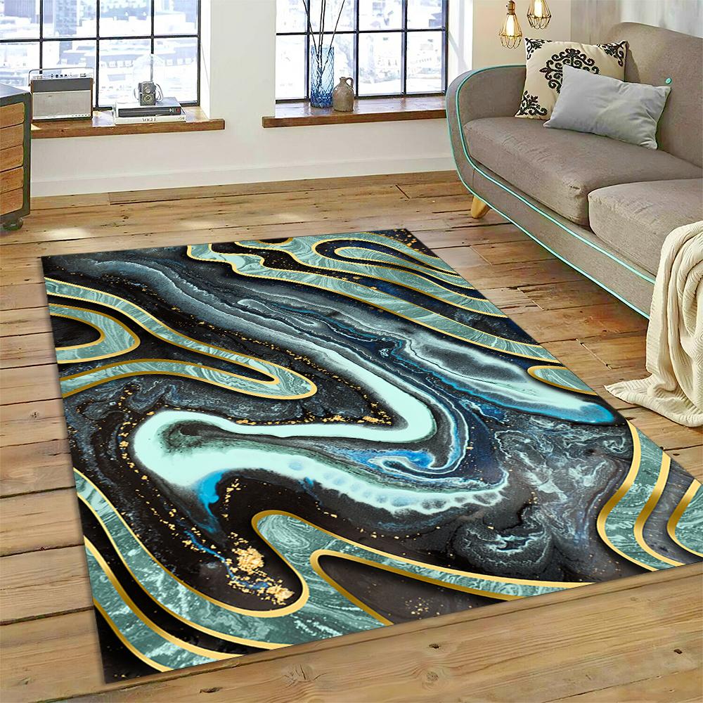 Dream Colour Splendid Marble Gold Nordic Rug for Home Living Room Bedroom Sofa Doormat Kitchen Decor Mat