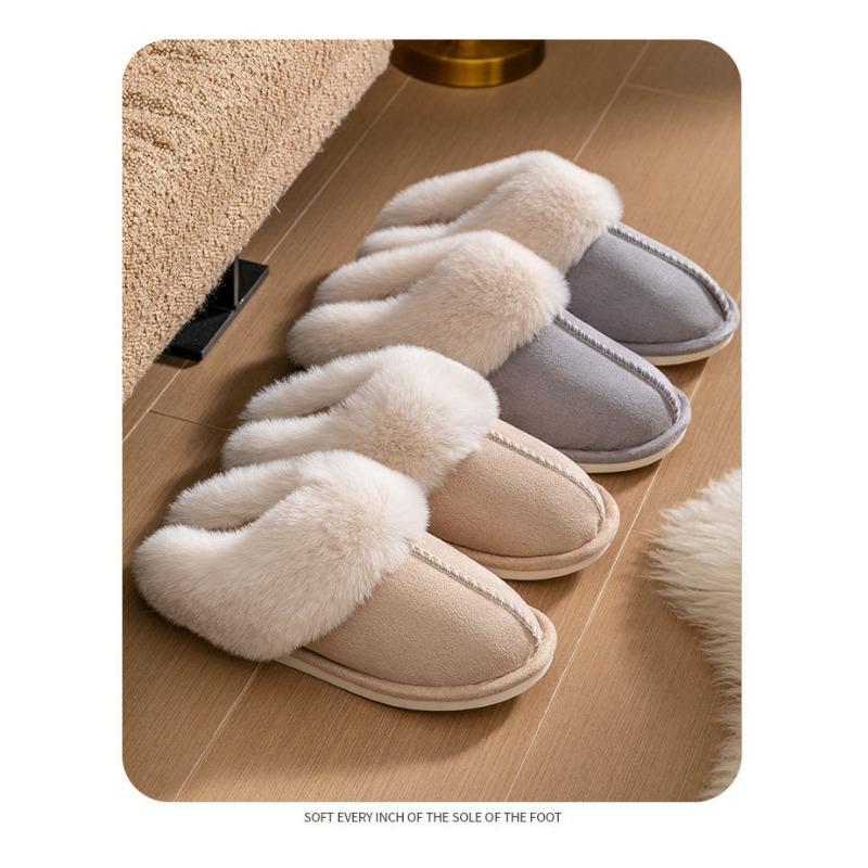 Хлопковые тапочки Противоскользящие плюшевые тапочки 42-43 кирпич красный — фото 13