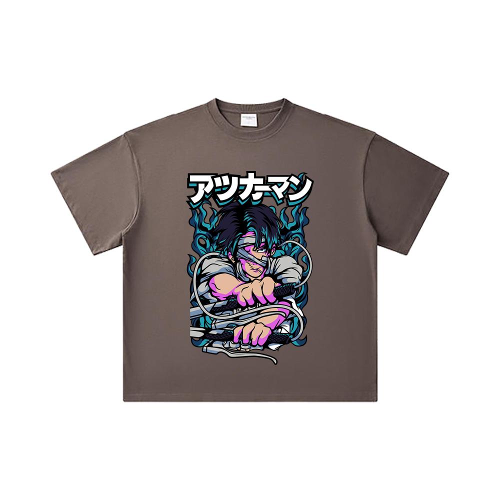 260 GSM Double Yarn 32 Count 100% Cotton Attack On Titan V7 Levi Print Unisex Heavy Cotton T Shirt