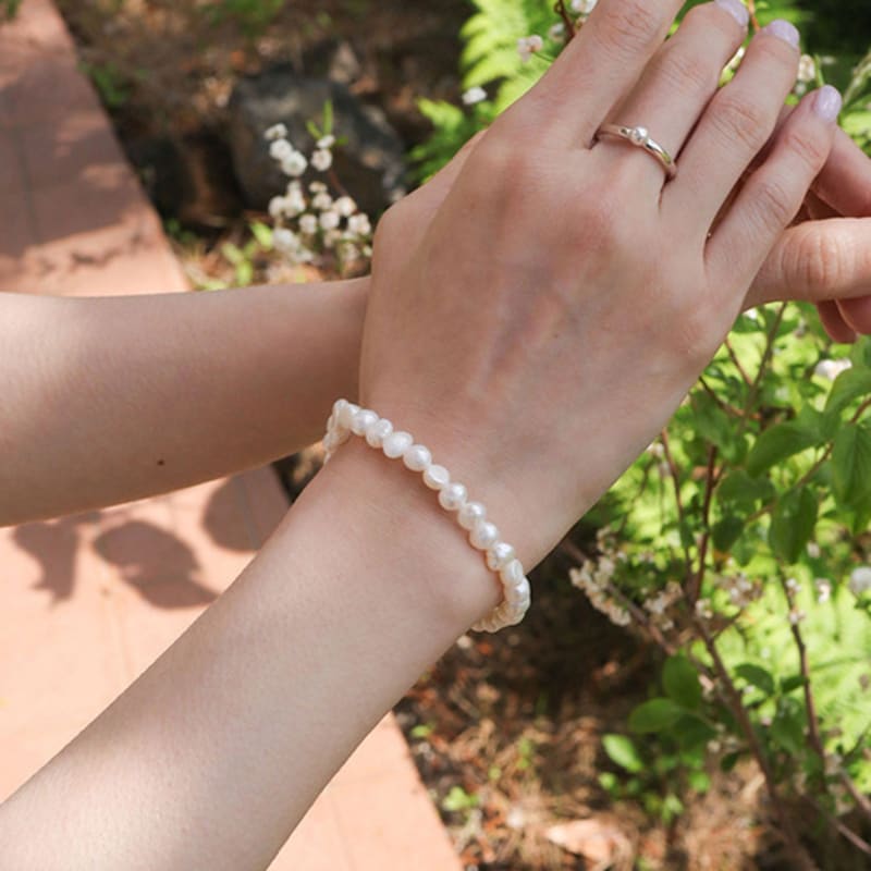 

modernlike silver 925 ugly freshwater pearl bracelet Silver (Silver 925)