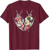 Mickey and Minnie Mouse Love Heart Necklace Matching T-Shirt Unisex