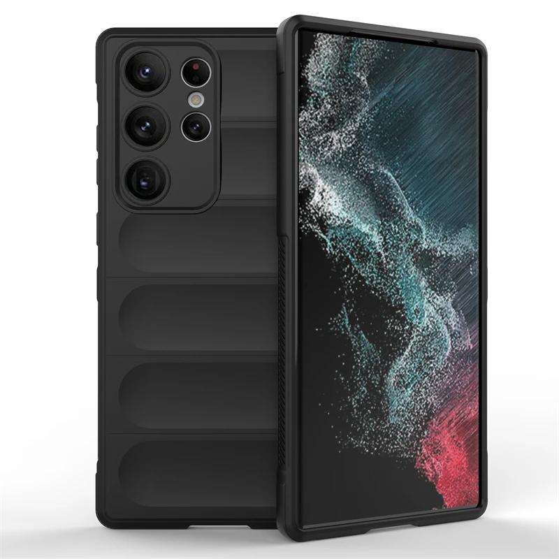 Pro Samsung Galaxy S22 S23 Plus S22 S23 Ultra S21 S23 FE 5g zadní kryt telefon pouzdro z tekutého silikonu proti pádu nárazuvzdorné Coque