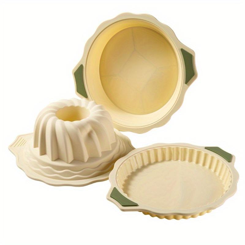Silicone Cake Mold Easy To Demold Flower Shaped Qi Feng Cake Mold Baking Silicone Baking Tray Three Piece Set красный