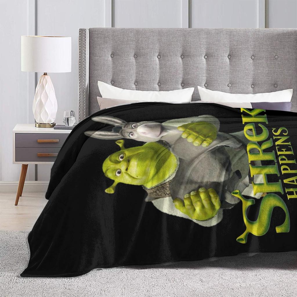 Shreks Happens Anime Blanket Fleece Printed Breathable Lightweight Throw Blanket for Bedding Office Rug Piece