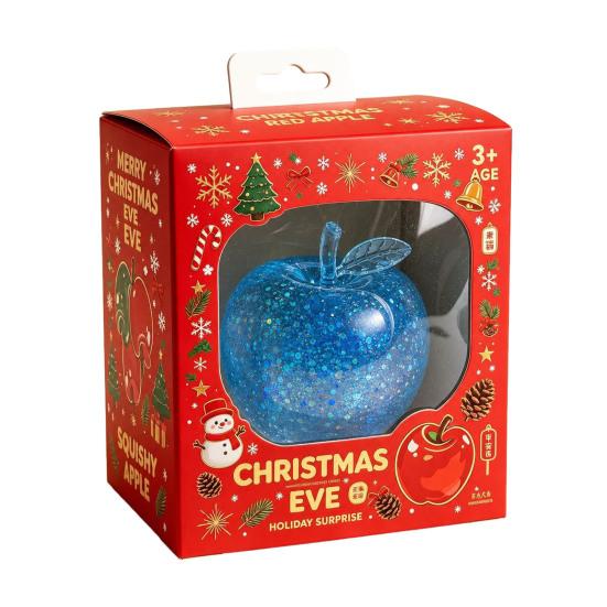 Stress Relief Sensory Toy Fruit Squeeze Toy, Christmas Shaped Soft Slow Rise Fidget Novelty Holiday Gift Box Cute for Adults Kids Anxiety Ball