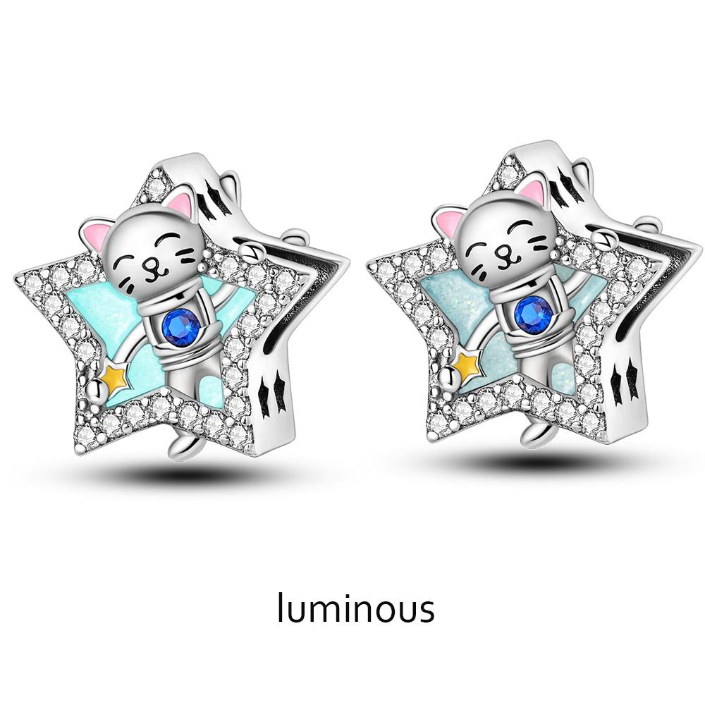 Mula Copper Luminous Dangle Charms Pendant Beads Fit Original Bracelet Necklace Diy Copper Jewelry Gift