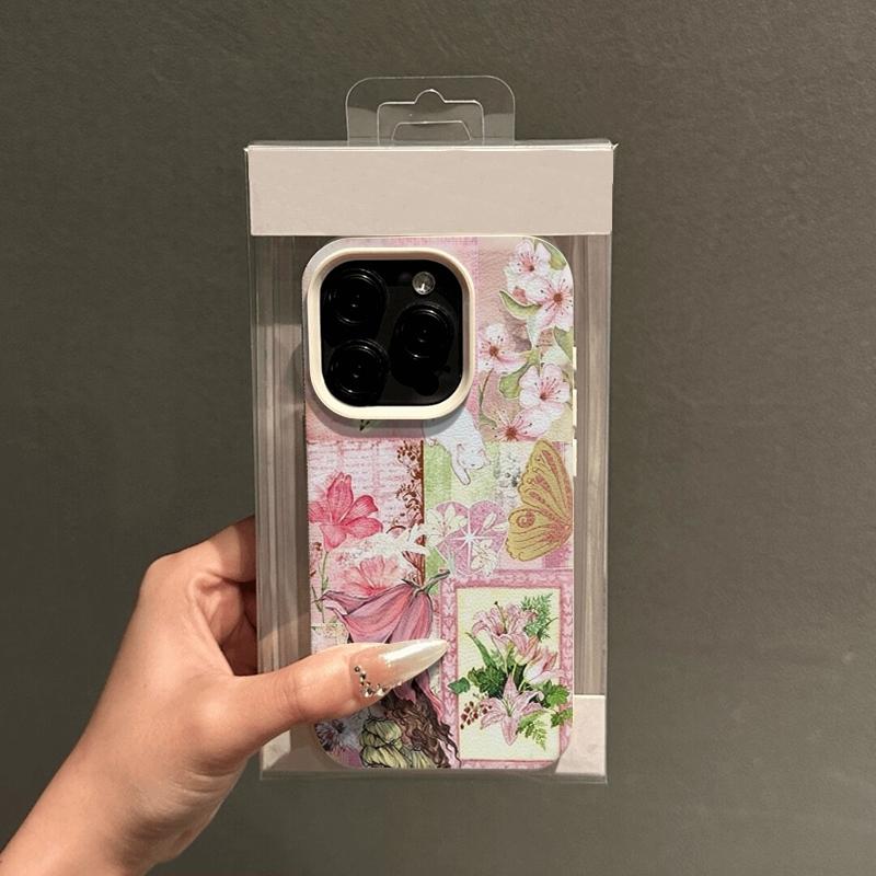 Retro Floral Girl Wallpaper Pattern Phone Case For iPhone 17 16 11 12 13 14 15 Pro Max XS XR X 8 7 Plus 17E Shockproof TPU Cover