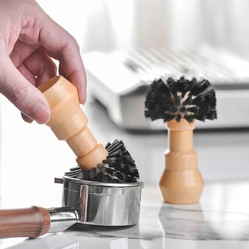 Espresso Kaffee Reinigungsbürste Barista Kaffee Siebträger Reinigungsbürste Kaffee Zubehör Kaffee Reinigungsbürste Werkzeug Holzgriff