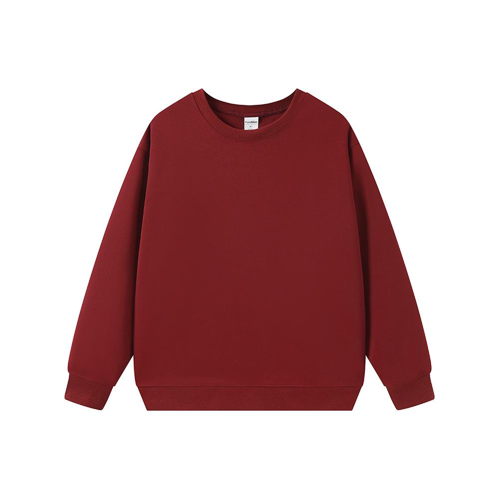 Fashionable 330g Oversized Casual Men's American Streetwear Solid Color Crew Neck Sweatshirt - Men's Fall Winter Basic Sweatshirt