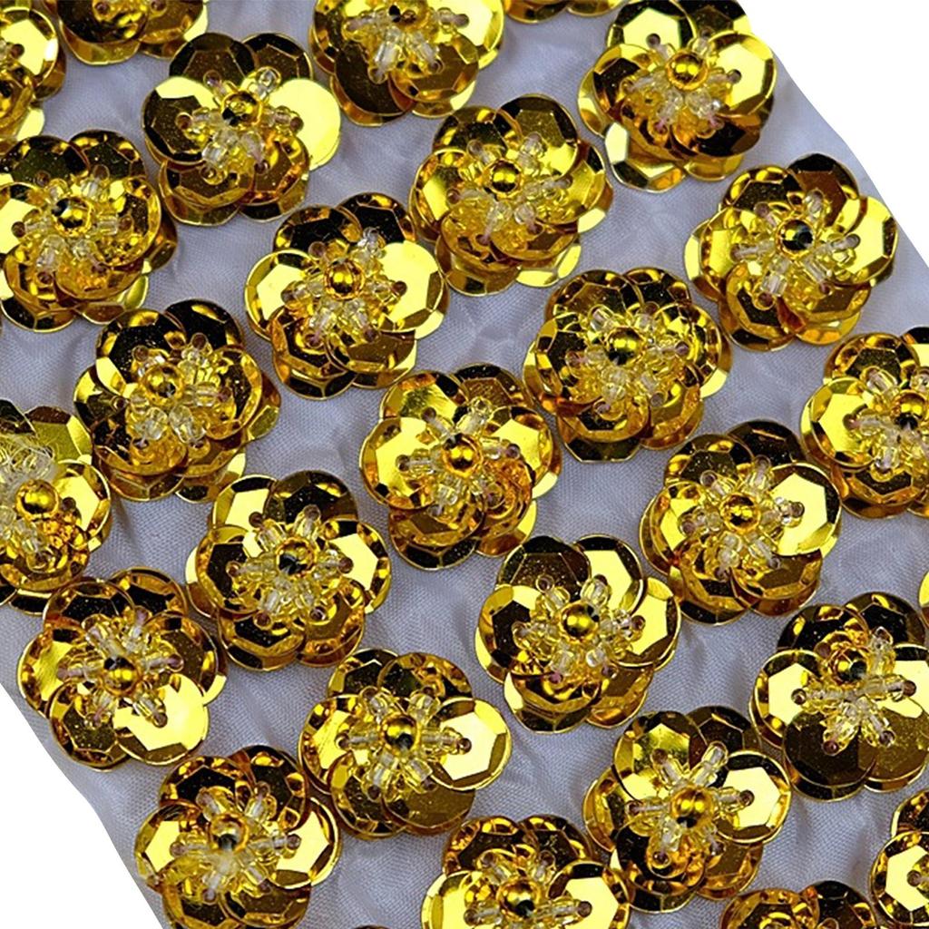 100 יחידות פרחי פאייטים 2 ס"מ תפירה בעבודת יד טלאים גב שטוח עשה זאת בעצמך מלאכות חתונה נעליים תיק