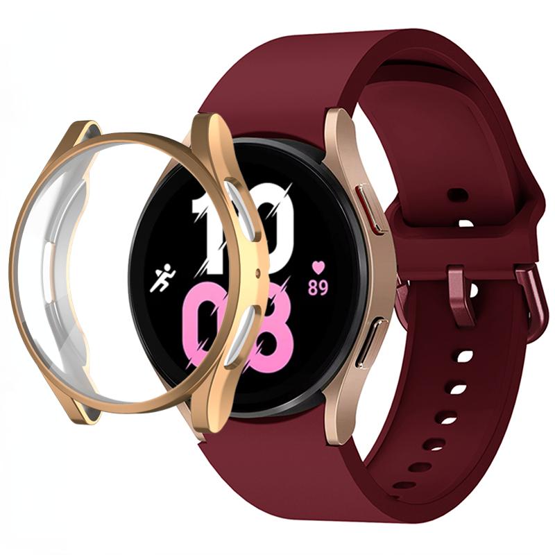Silicone Strap+TPU Case for Samsung Galaxy Watch 5 44mm 40mm/4 44mm 40mm Sport Wristband for Samsung Watch 5/4 Protective Shell