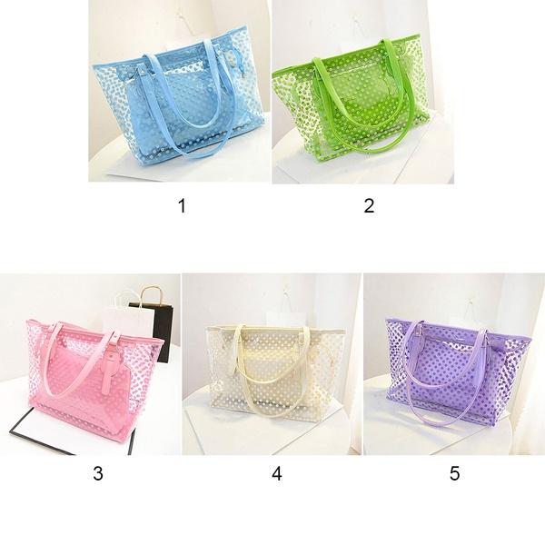 Premium Quality 2pcs/set Womens Clear Transparent Shoulder Bags For Fashion Enthusiasts