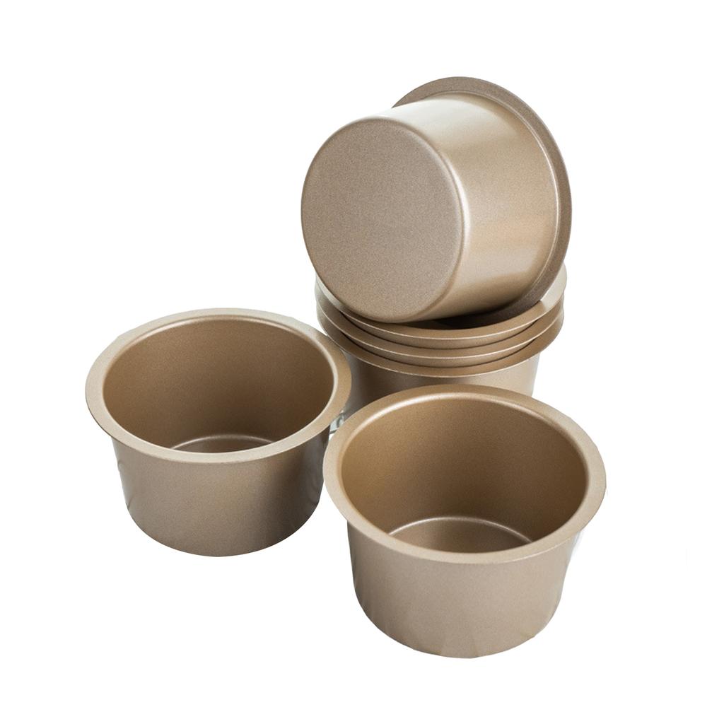 6 ks Vysoké formičky na muffiny, tepelně odolné pečicí formy, kuchyňské doplňky, karbonová ocelová pečicí forma pro použití na dezerty