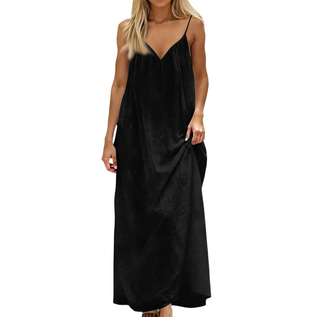 Women's Backless V-Neck Strapless Dress Backless Casual Dress