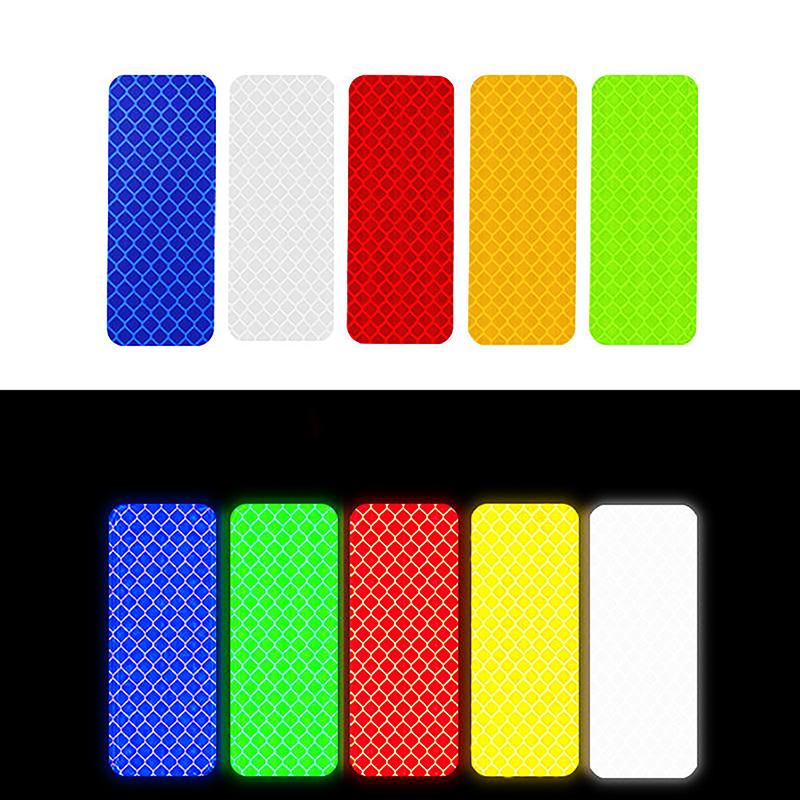 10 piezas/juego de pegatinas reflectantes para parachoques de coche, cinta de advertencia reflectante, pegatinas reflectoras seguras, calcomanías, accesorios de estilo automático
