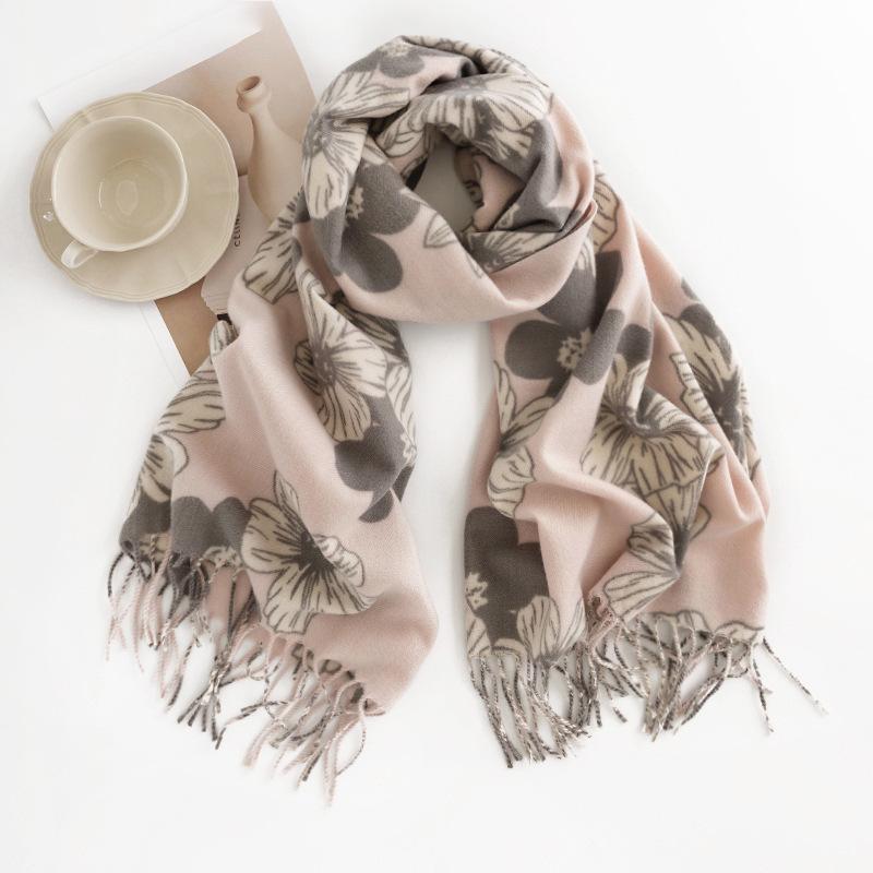 

Fashion temperament printed scarf women s sweet wind imitation cashmere scarf autumn and winter shawl scarf 170*48CM