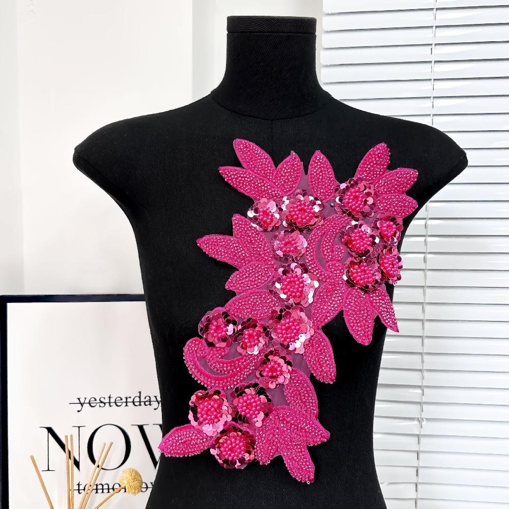 Elegant Flower Embroidered Patches Three Dimensional Flowers Patch Repair  Women Clothes