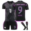Teens Kids Adults Custome Name Football Kits 23/24 Bayern Away #9 Harry Kane Sport Training Jersey Set with Socks