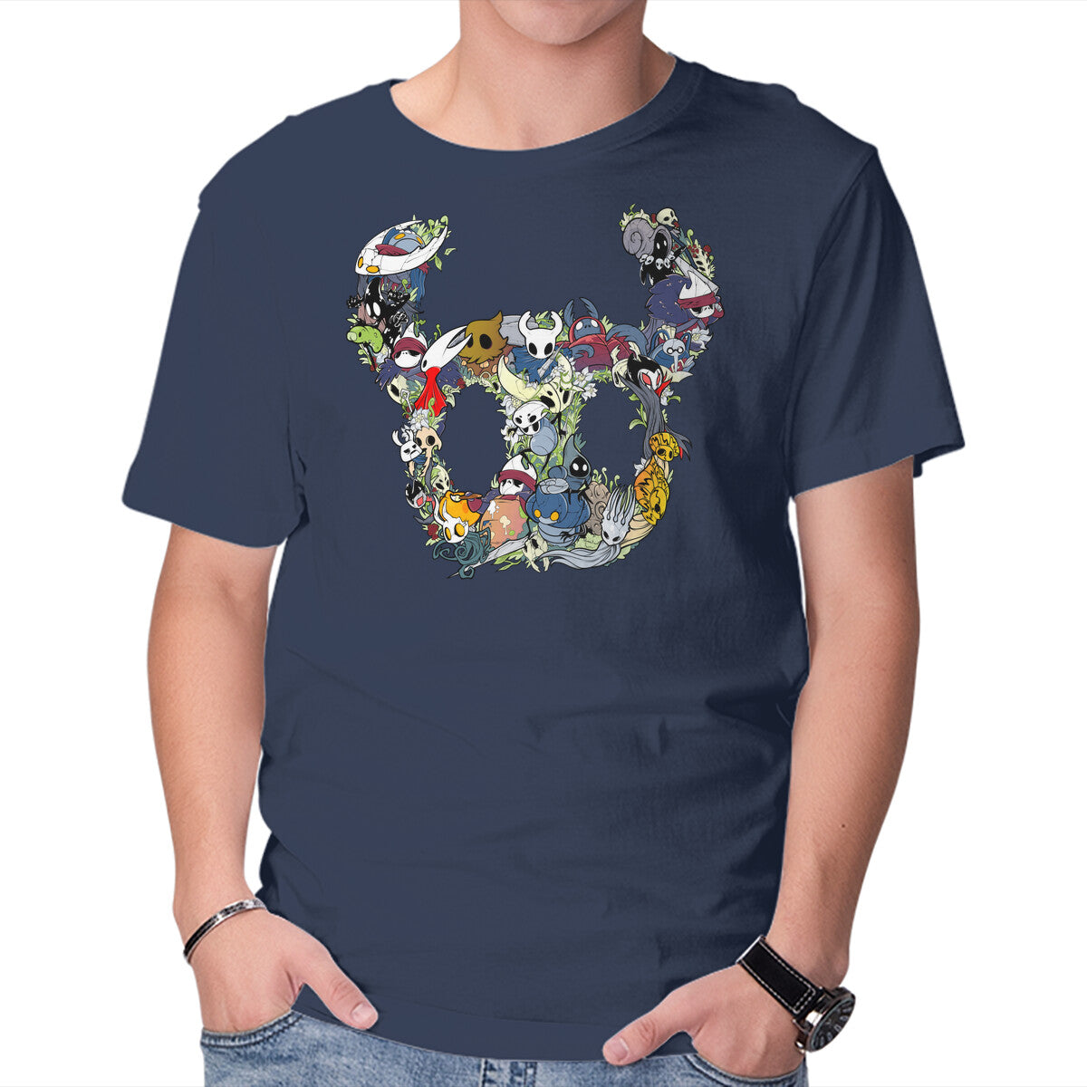Unisex Crew Neck T-Shirt Hollow Crew Graphic Short Sleeve Casual Tee S