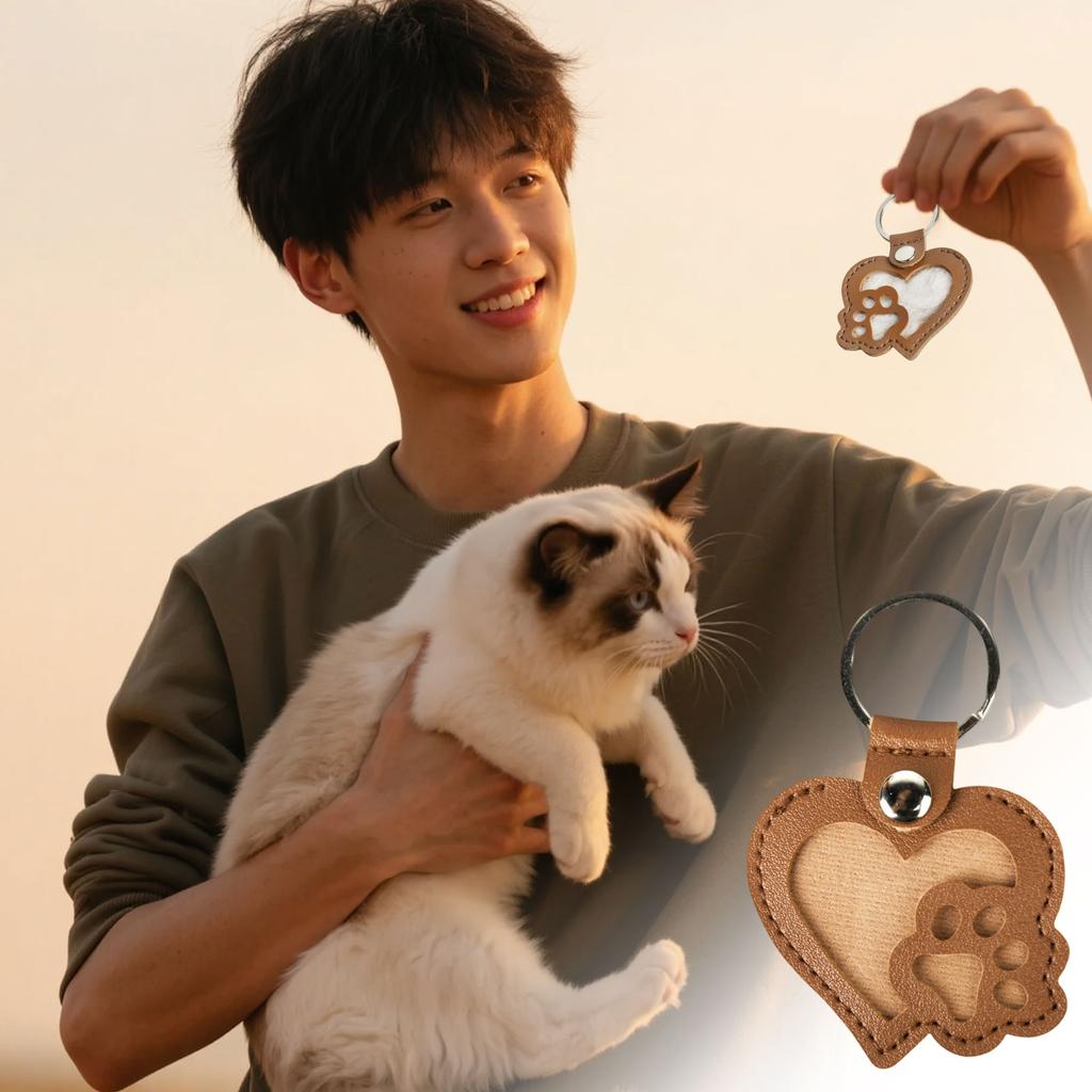Pet Hair Storage Keychain Dog Paw- Pendant Cat Dog Storage Pet Hair Pendant
