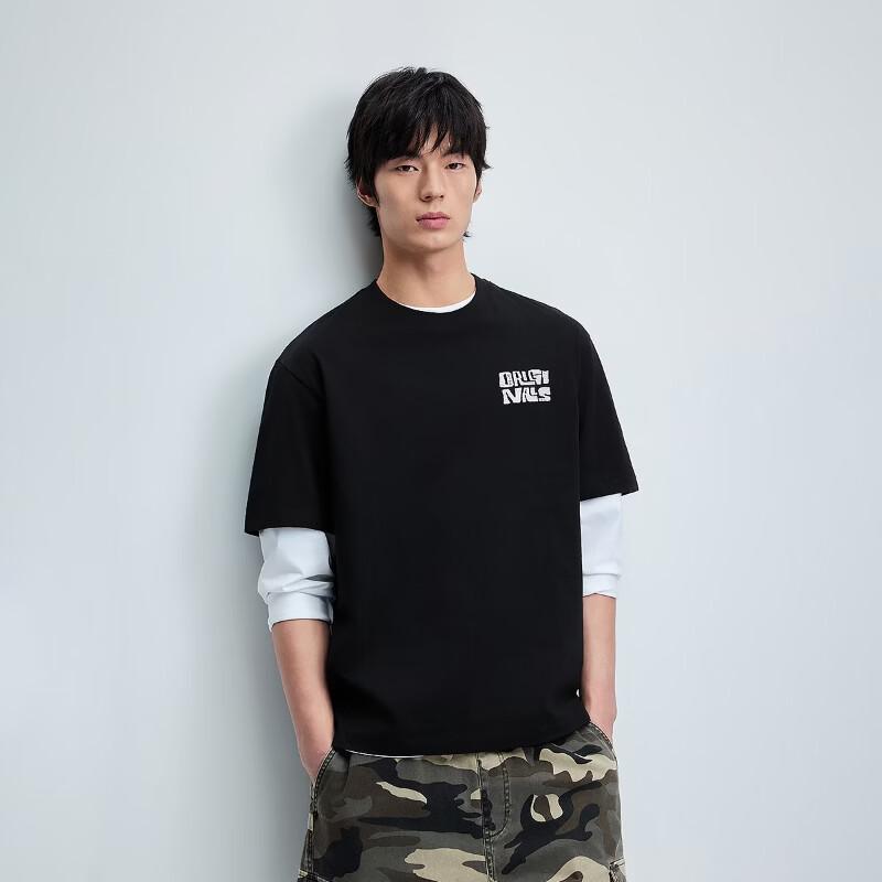 JACK&JONES Men's Cotton Letter Print Loose Fit T-Shirt