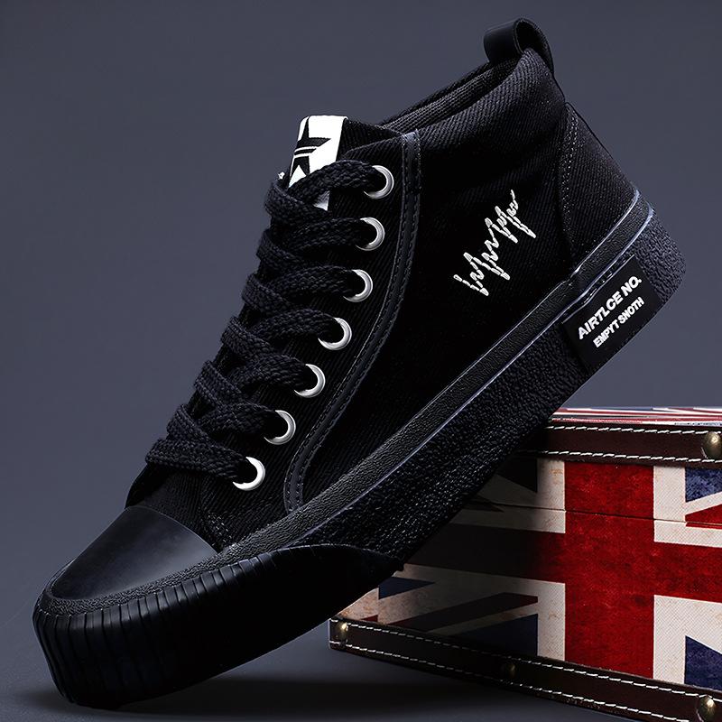 Spring New Mens Shoes for Mens High Top Shallow Mouth Breathable Casual Canvas Shoes Thin Comfortable Breathable Trendy Shoes for Men