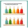 Color Sorting Toys Montessoris Wooden Early Learning Toys Fine Motor Skills Puppet Hat Face Match Creative Stacking Toys For Kid