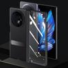 For Vivo X Fold3 Case Leather Coated PC Magnetic Kickstand Phone Cover with HD Screen Film