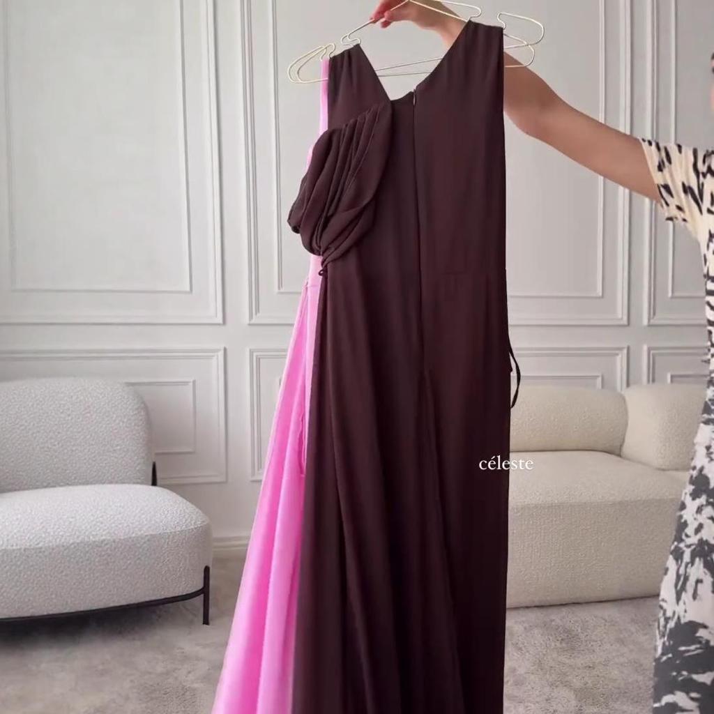 2025 Elegant Slimming Maxi Evening Dress - Women's Floor-length Summer Attire