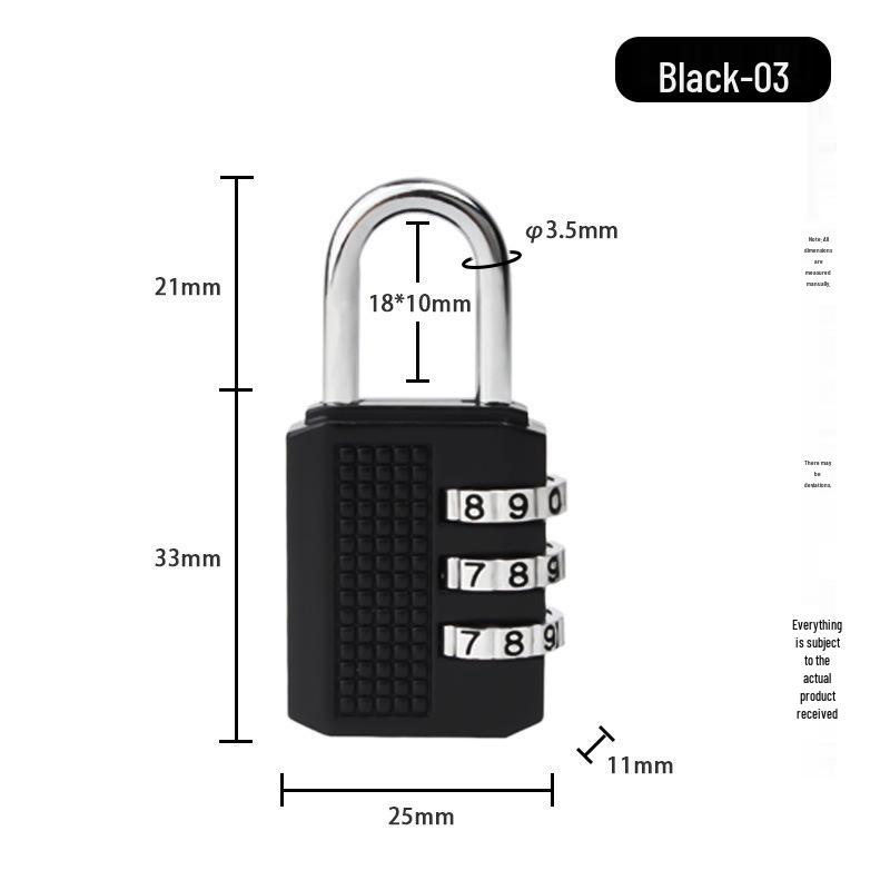In-Stock Black Zinc Alloy Digital Combination Padlock: Sturdy, Anti-Theft, Safe for Gym and Luggage.