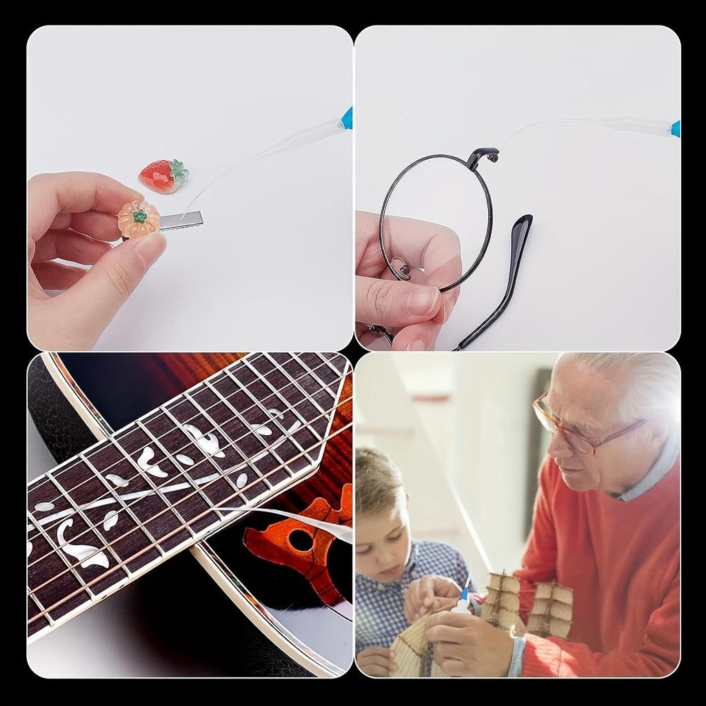Glue Tips, 100pcs Plastic Glue Micro-Tips Glue Extender Precision CA Glue Applicator For Arts Crafts Hobby Projects Guitar Fret Slot