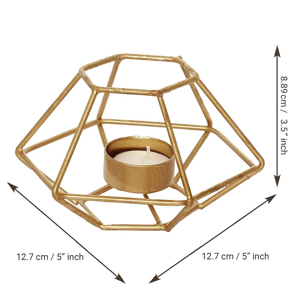 Подсвечник, Golden Metal Decorative Handcrafted Tea Light Candle Holder,  eCraftIndia
