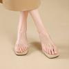 Krazing Pot Mules Microfiber Peep Toe Stiletto Thin High Heels Summer Shoes Size 44 Size 43 Women Sandals