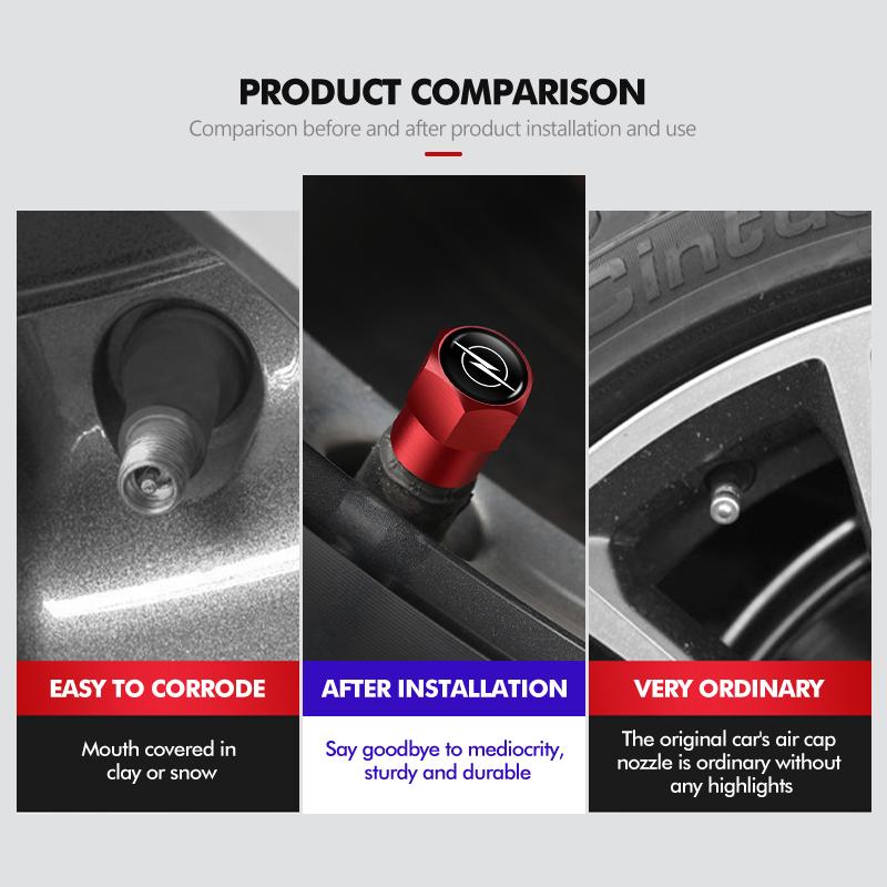 For Opel 4Pcs Metal Car Wheel Tire Valve Caps Rim Tyre Dust Cover Insignia Corsa Zafira Meriva Mokka Astra H K C D