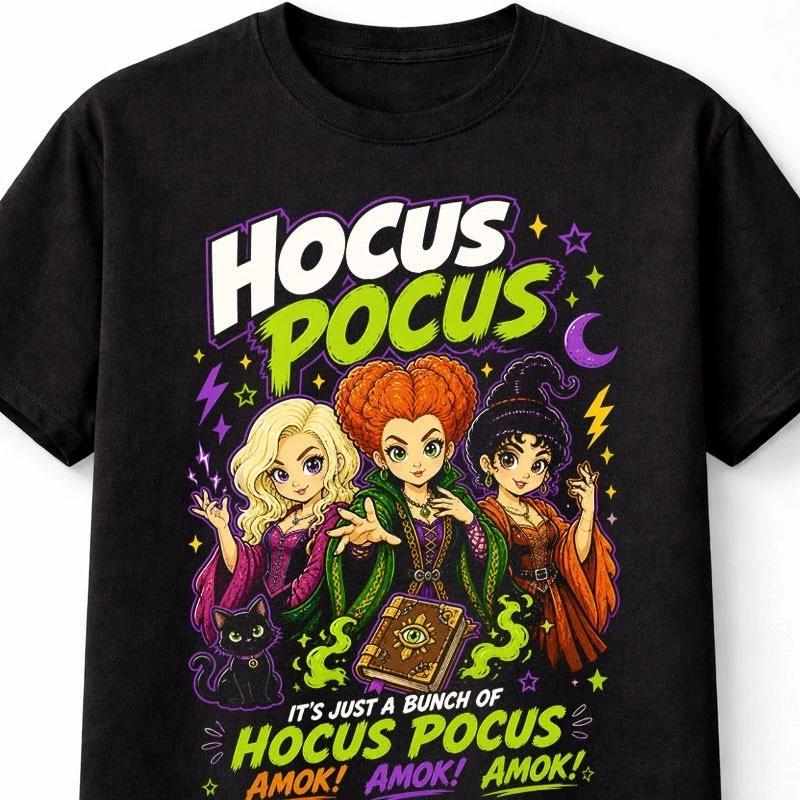 Hocus Pocus Witches Retro Halloween Movie Unisex TShirt S