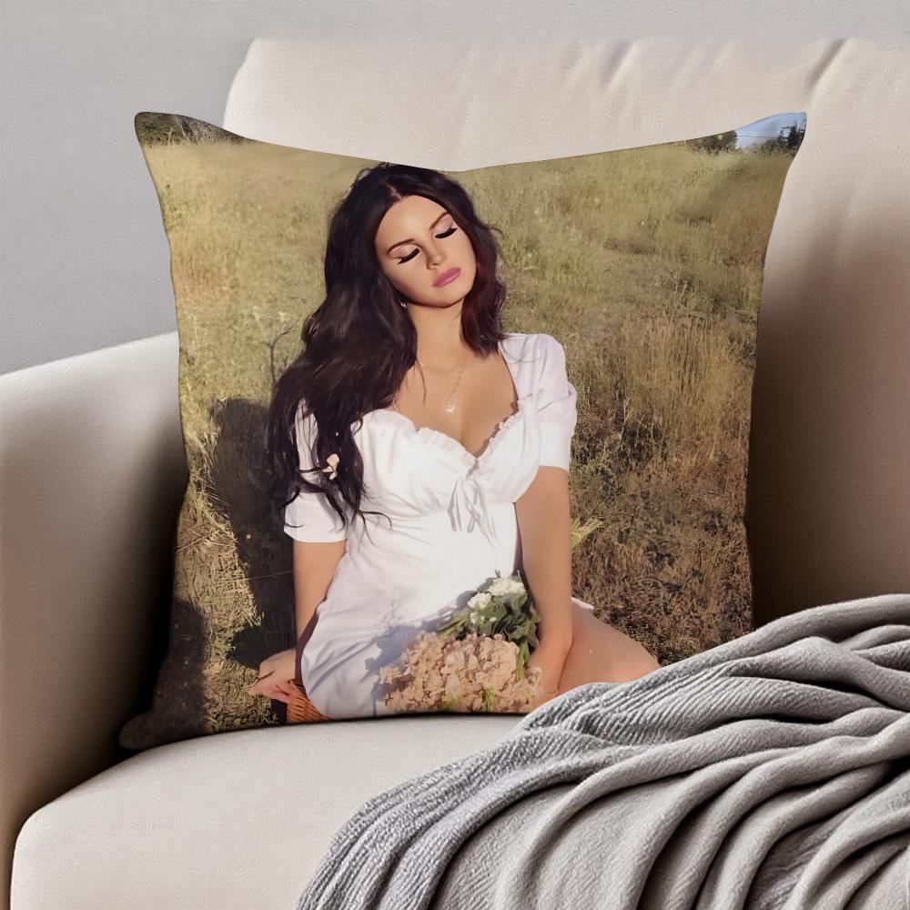 LLana Del Rey Cushion Cover Pillowcase Antidustmite Invisible Zipper Short Plush Sofa Cushion