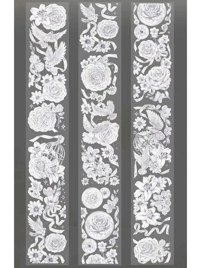 Falling Sunset Tide Washi Tape & Stickers for Journals: Flowing Hemp Ancient Style