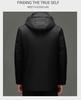 Men's Fashionable Hooded Winter Jacket with Detachable Liner - 90% Duck Down, Cold-Resistant, Ideal for Middle-Aged