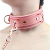 Liebe Seele Luxury SM Goods Collar Handcuffs Restraint Set Genuine Leather Cosplay Training Queen (Pink)