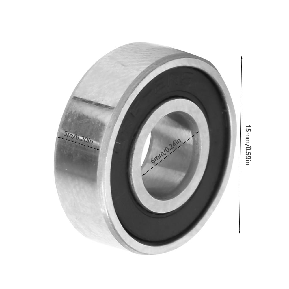 10pcsDouble Sided Rubber Sealed Deep Groove Ball Bearings (6962RS 6x15x5mm)