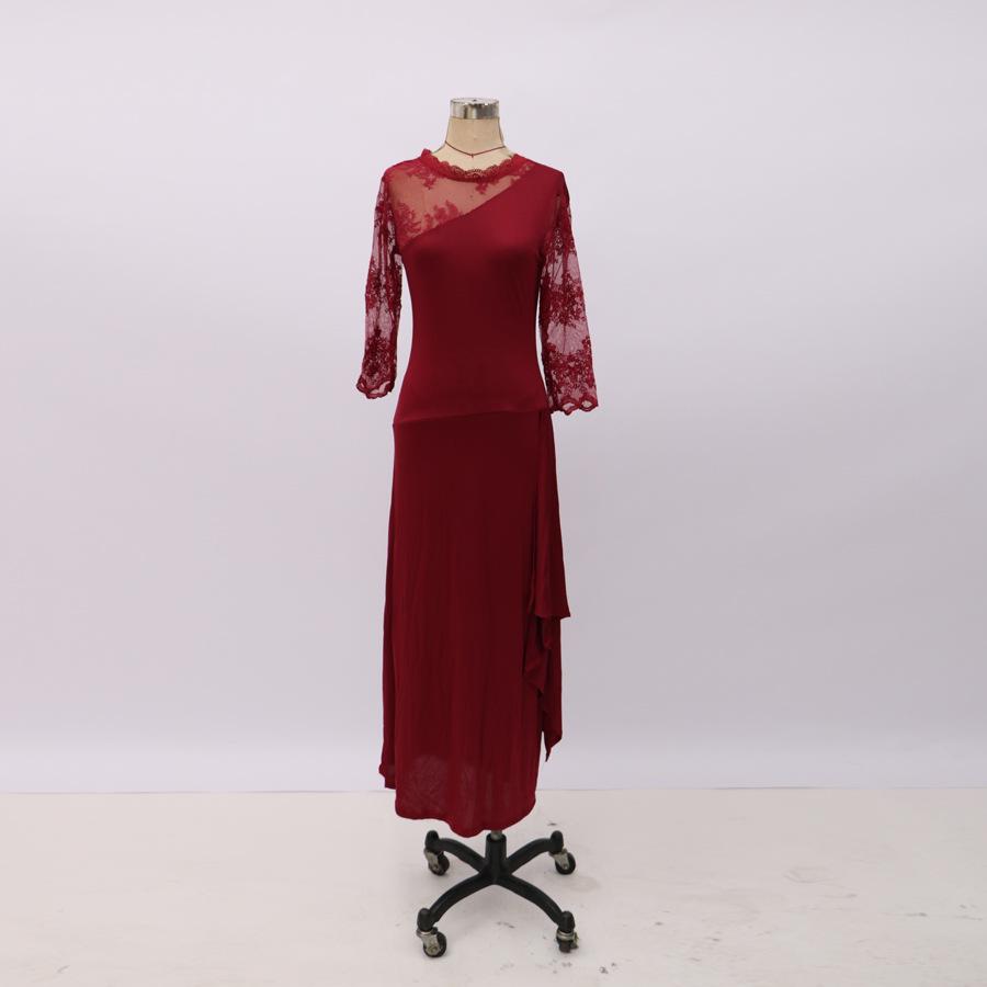 Elegant Lace See-Through Mid-Sleeve Wedding Dress