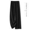 Summer 2025 Women's High-Waisted Gray Wide-Leg Pants - Slimming, Floor-Length, Drapey, Loose, Casual Straight-Leg Design.