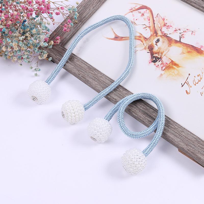 2025 Magnetic Curtain Tiebacks Braided Ball Buckle Punch Free Drapery Holdback Clips Tali Tirai Magnetik