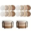 Absorbent Beverage Coaster Set with Stand Minimalist Woven Coffee Pad for Table Protection Heat Resistant Cup Mats Home Decor